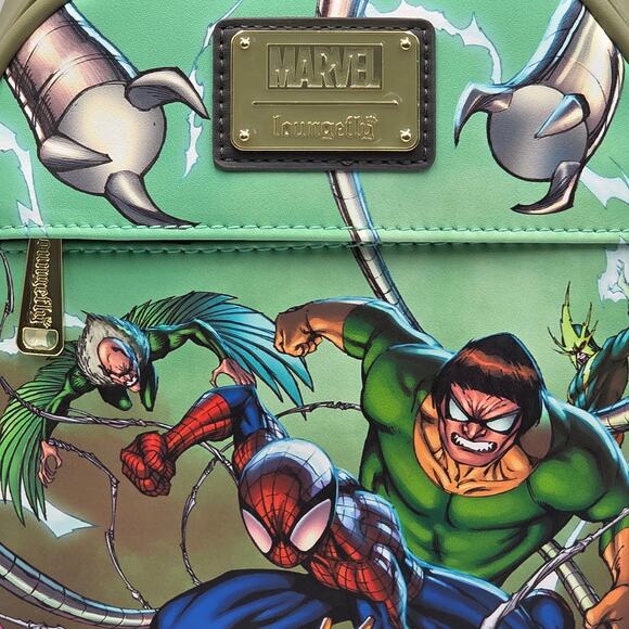 Loungefly Marvel Spider-Man Villains Sinister 6 Green Mini Backpack Bag New - Picture 7 of 7